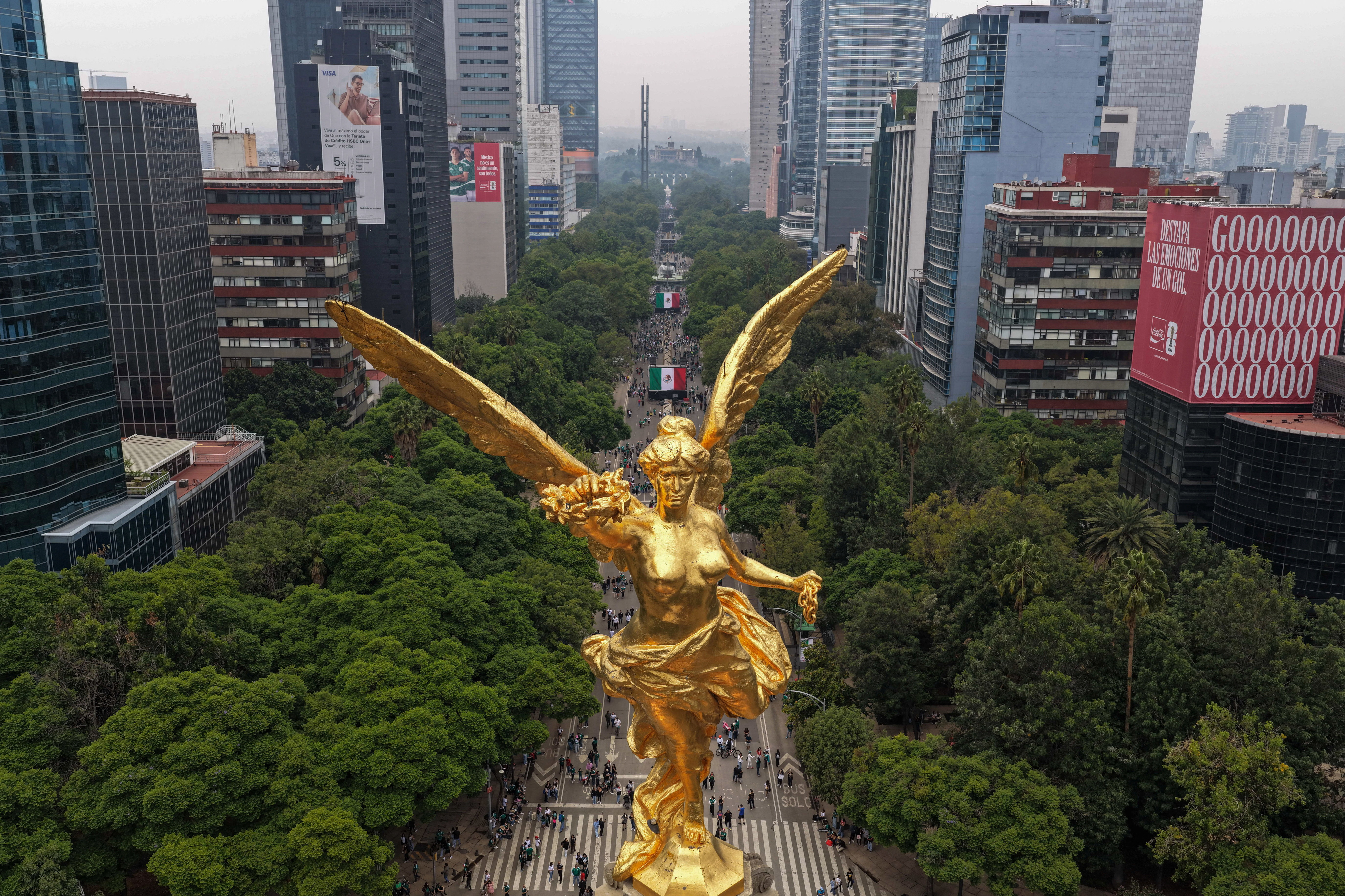 Así se ve el Ángel de la Independencia Hoy 5 de julio. foto: Reuters